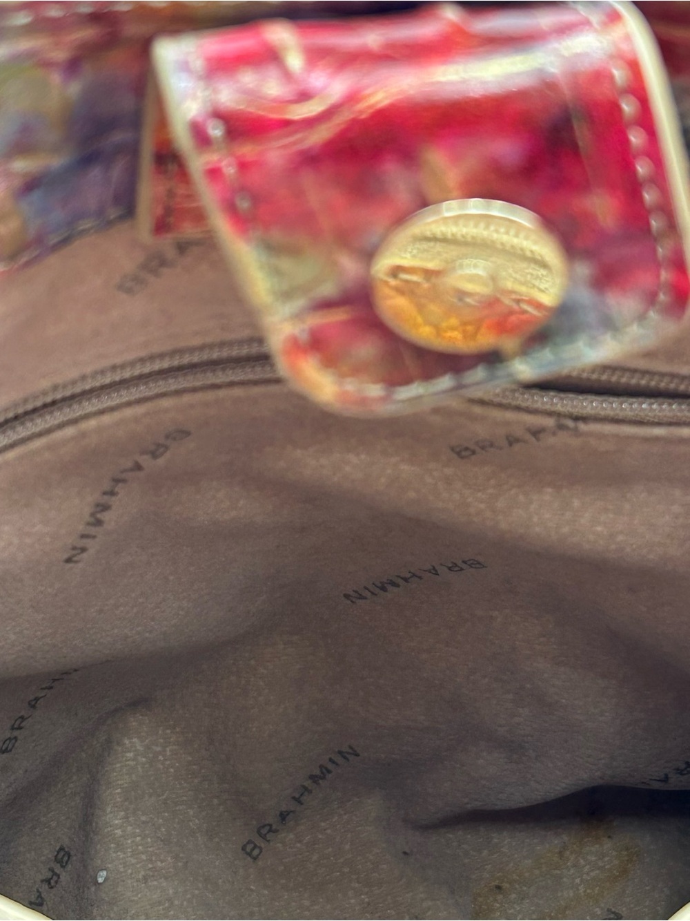 Brahmin Multicolor Crocodile Embossed Mini Amelia Satchel - Picture 11 of 16